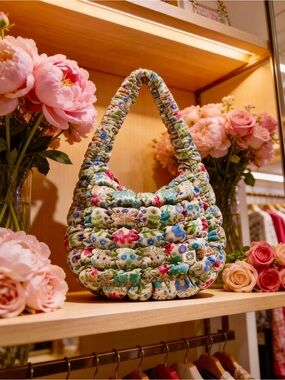 Floral Puff Shoulder Bag in Multicolor